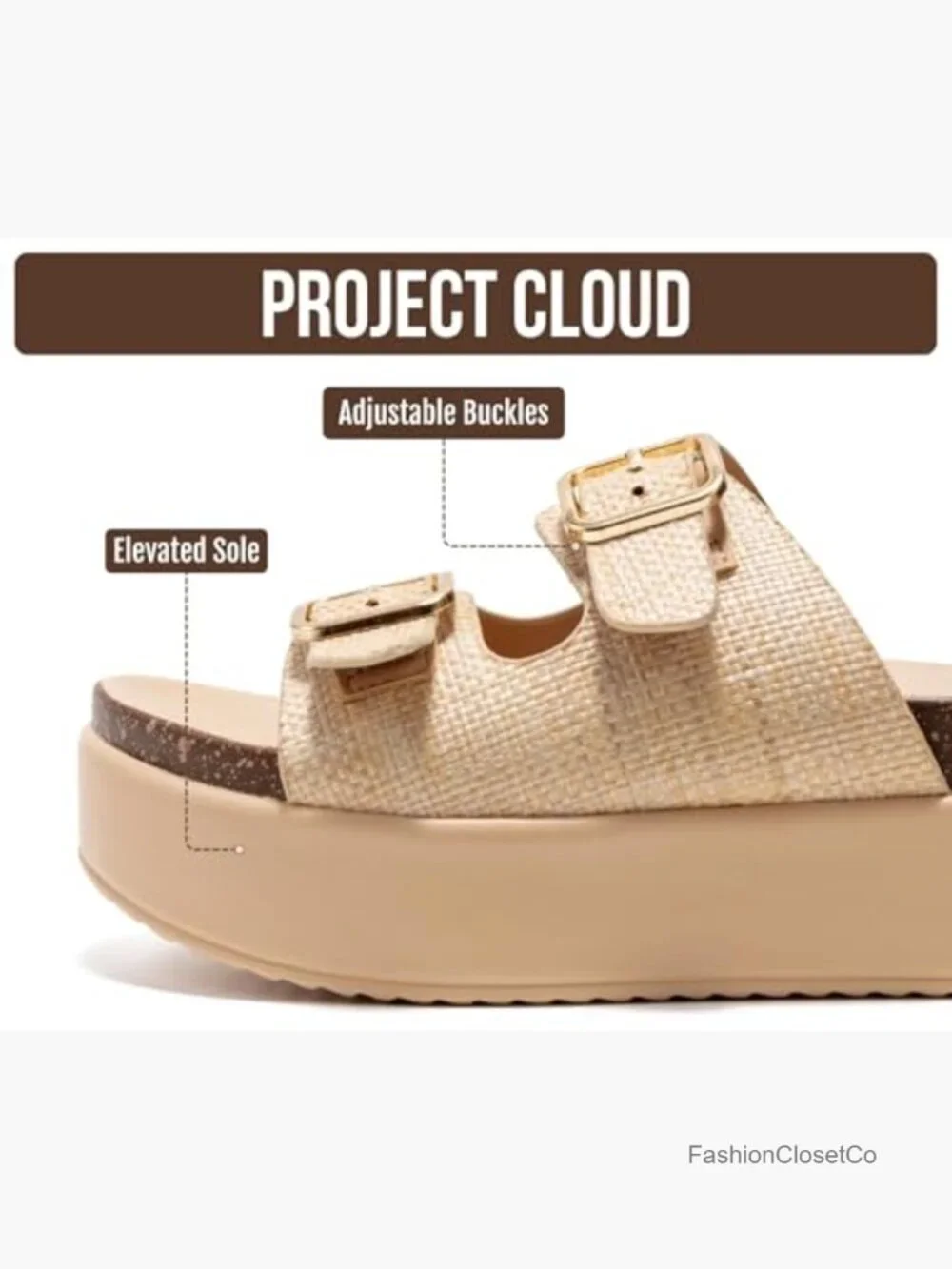 Plush & Soft Insole Wedge Slides for Women - Lightweight Platform Sandals